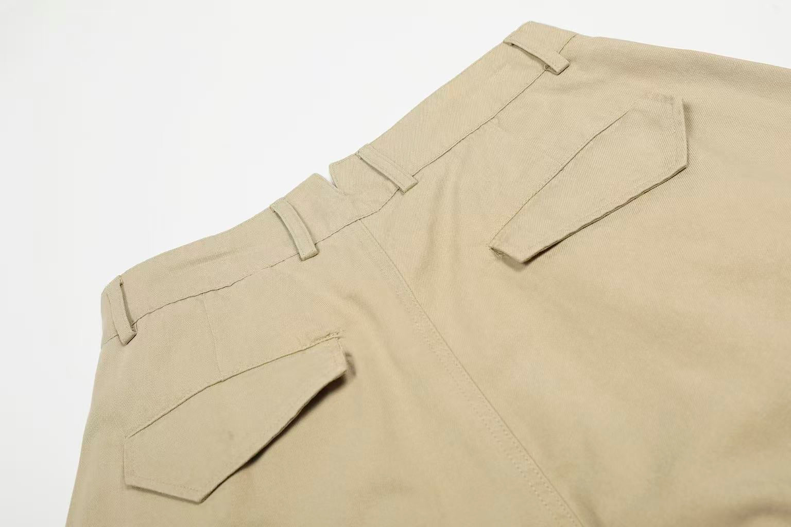 High Waisted Pleated Wide Leg Jorts