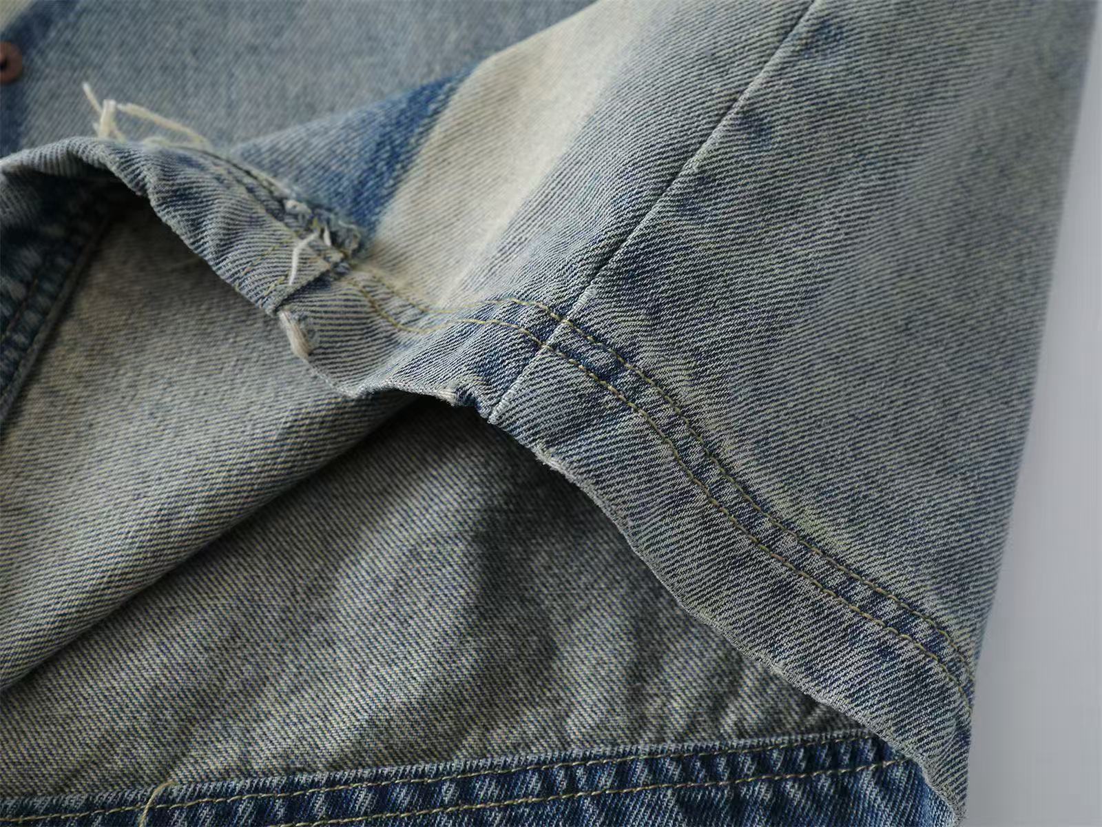 Distressed Vintage Washed Wide-Leg Jorts