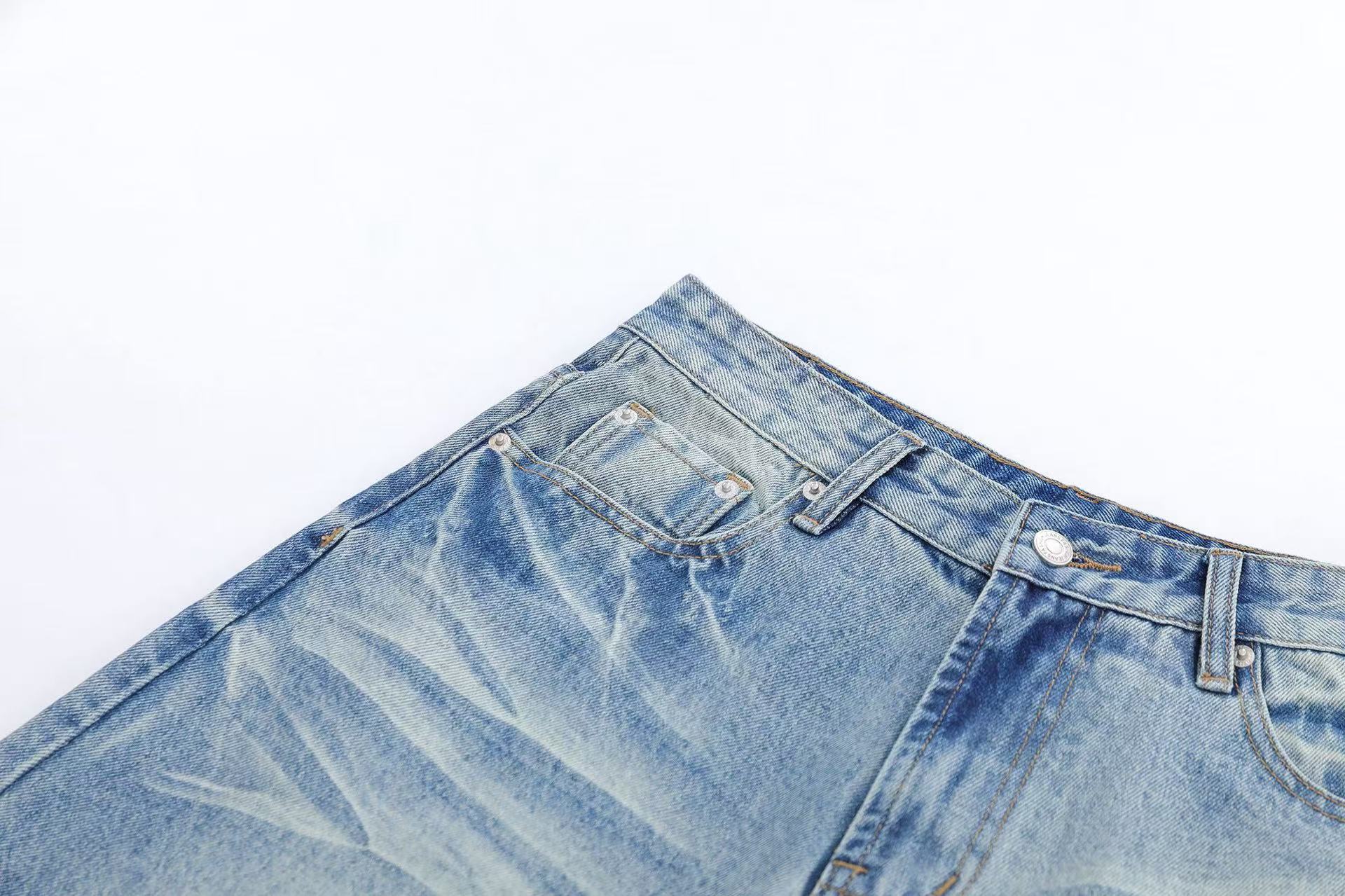 Vintage Washed Wide-Leg Knee-Length Jorts