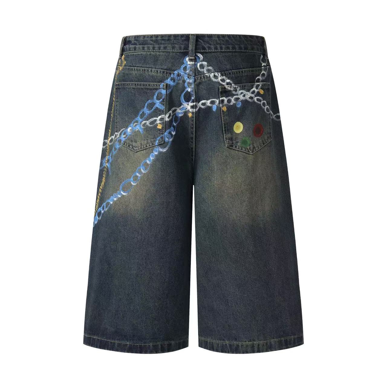3D Print Dog Graphic Wide-Leg Jorts