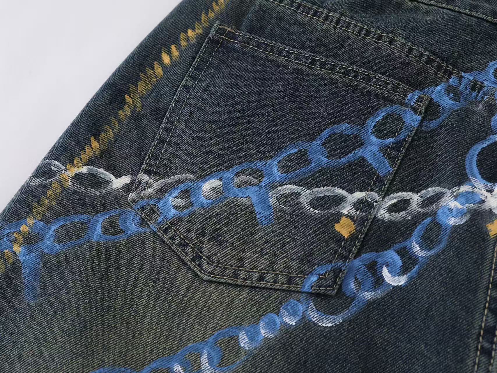 3D Print Dog Graphic Wide-Leg Jorts