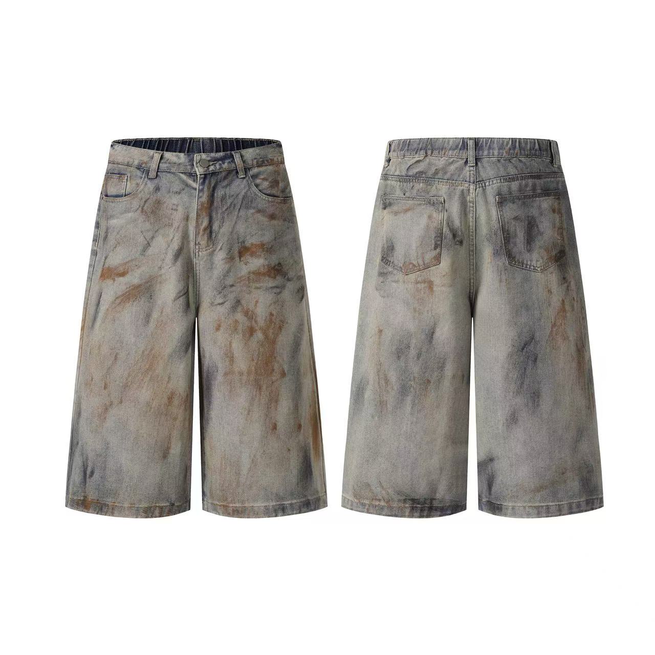 Wasteland Dirt Washed Wide-Leg Jorts