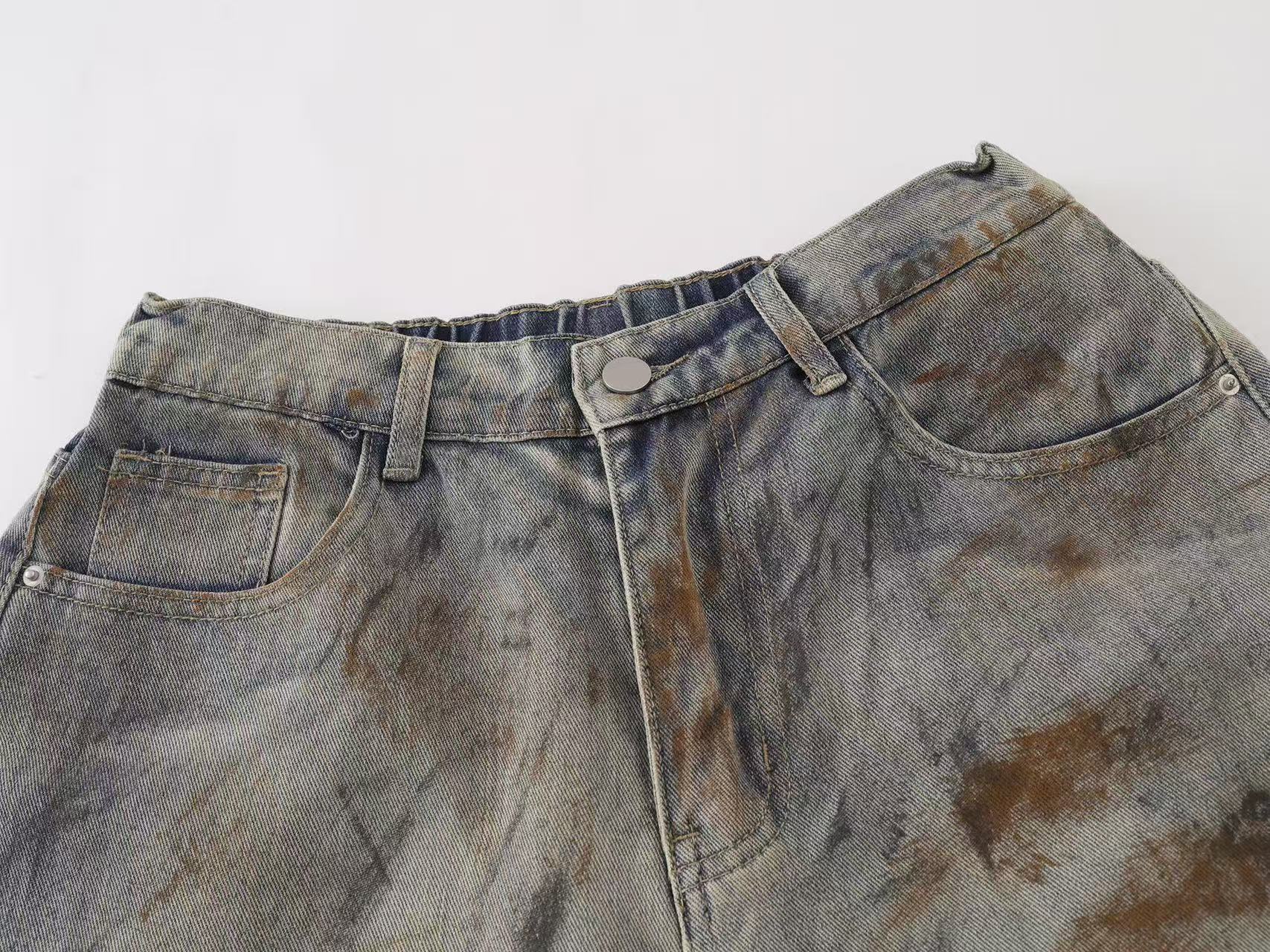 Wasteland Dirt Washed Wide-Leg Jorts