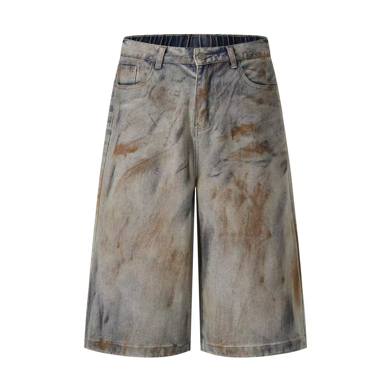 Wasteland Dirt Washed Wide-Leg Jorts