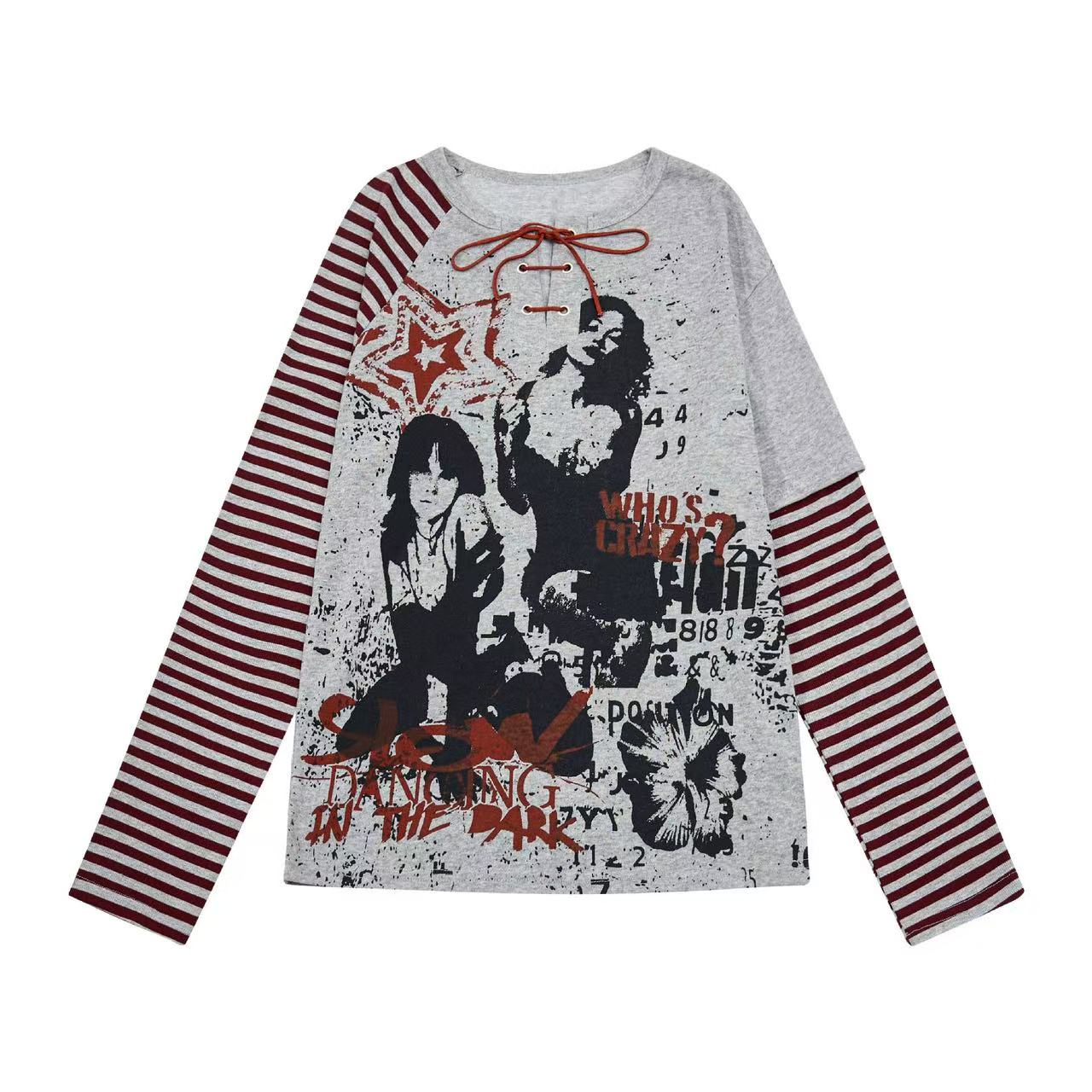 Faux Two-piece Y2K Punk Long Sleeve