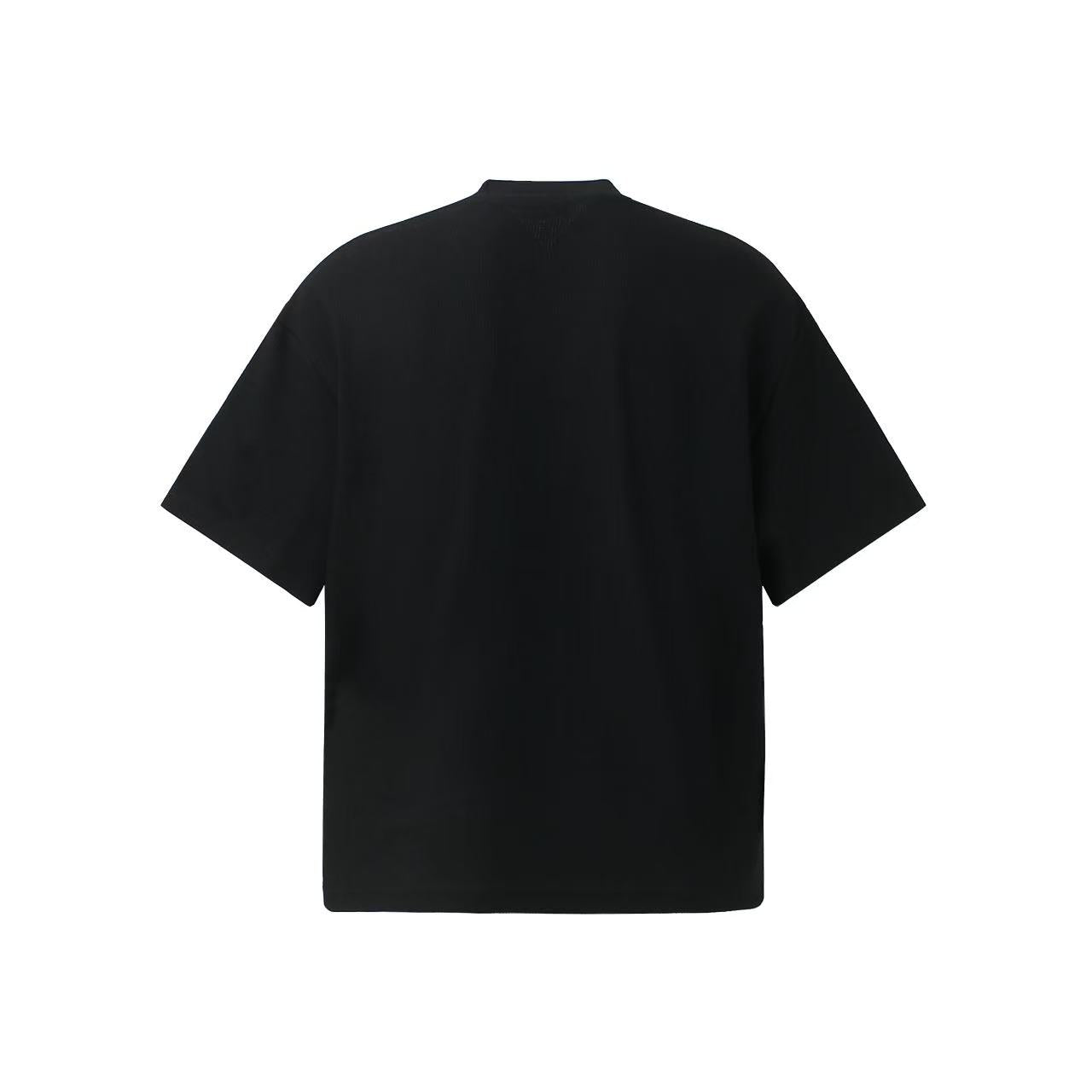 Streetwear Waffle Knit Slogan & Dog Print T-Shirt