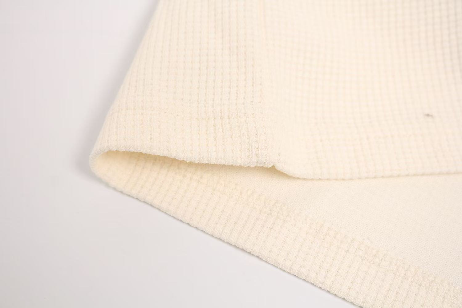 Streetwear Waffle Knit Slogan & Dog Print T-Shirt