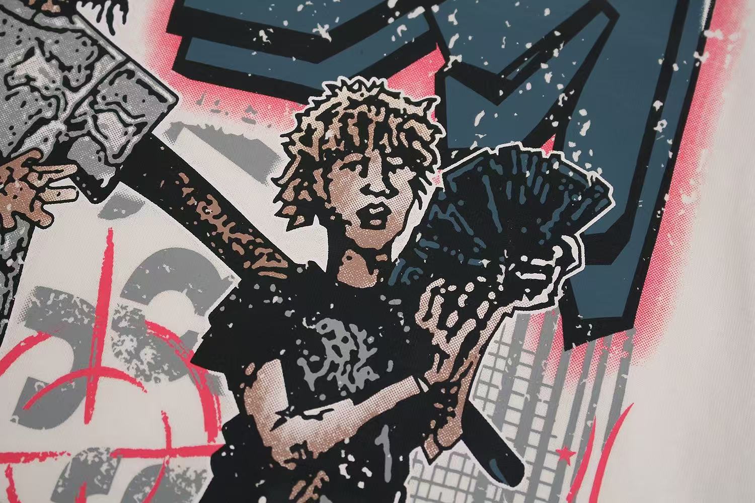 Streetwear Hip Hop Trio Graphic Print T-Shirt