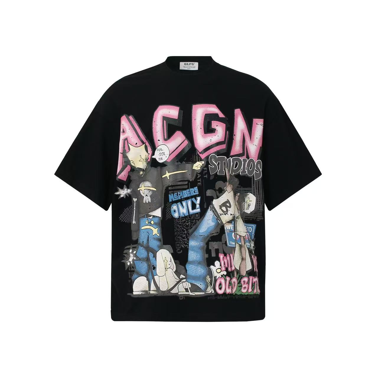 Streetwear Hip Hop Trio Graphic Print T-Shirt