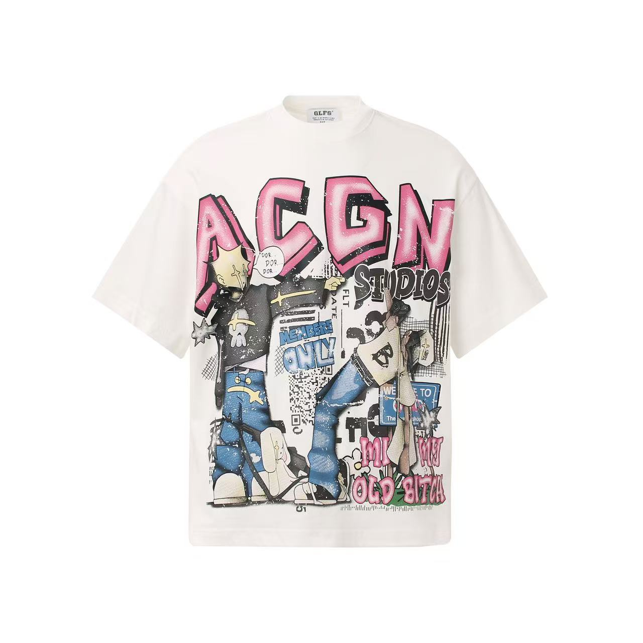 Streetwear Hip Hop Trio Graphic Print T-Shirt