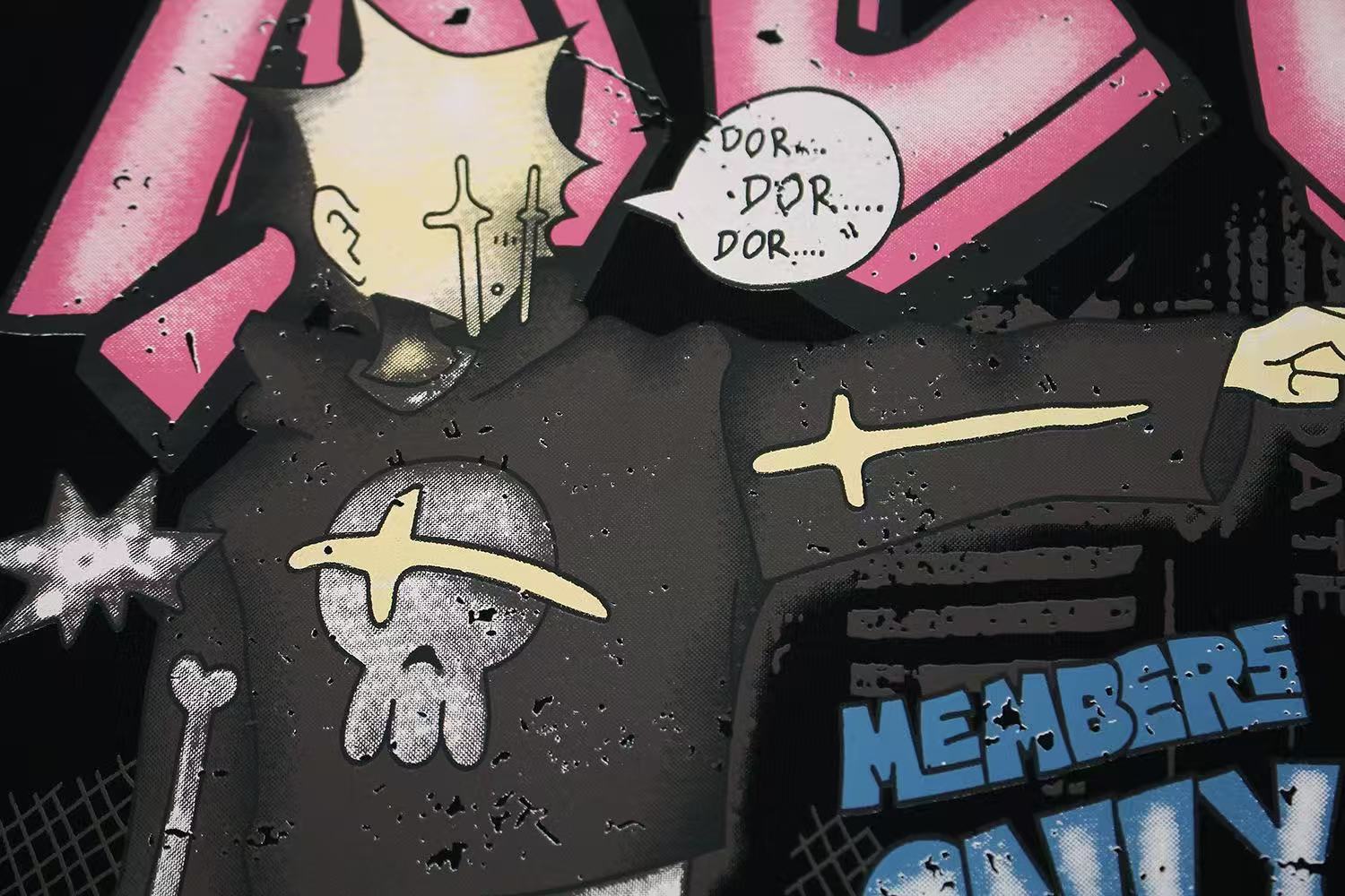 Streetwear Hip Hop Trio Graphic Print T-Shirt