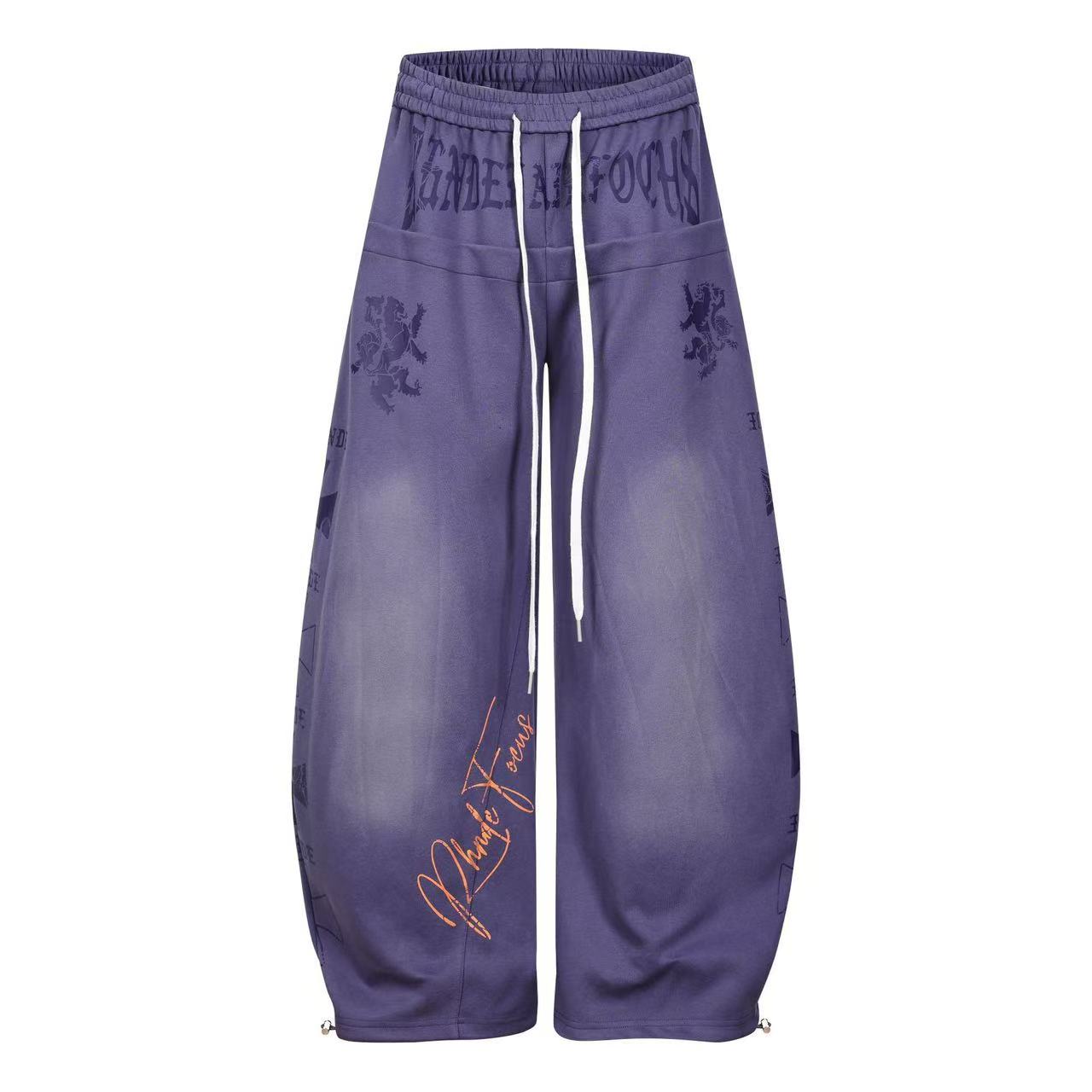 Undefined Focus Gothic Print Wide-Leg Sweatpants