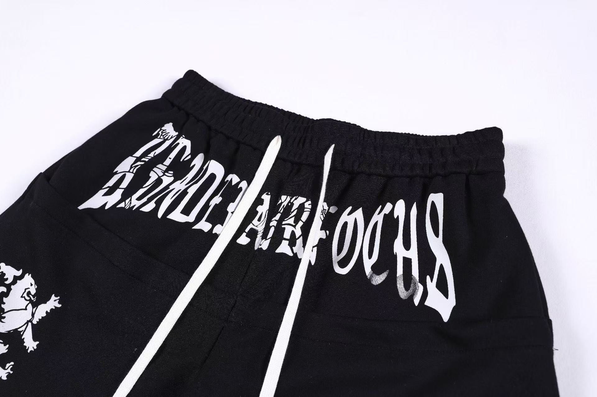 Undefined Focus Gothic Print Wide-Leg Sweatpants