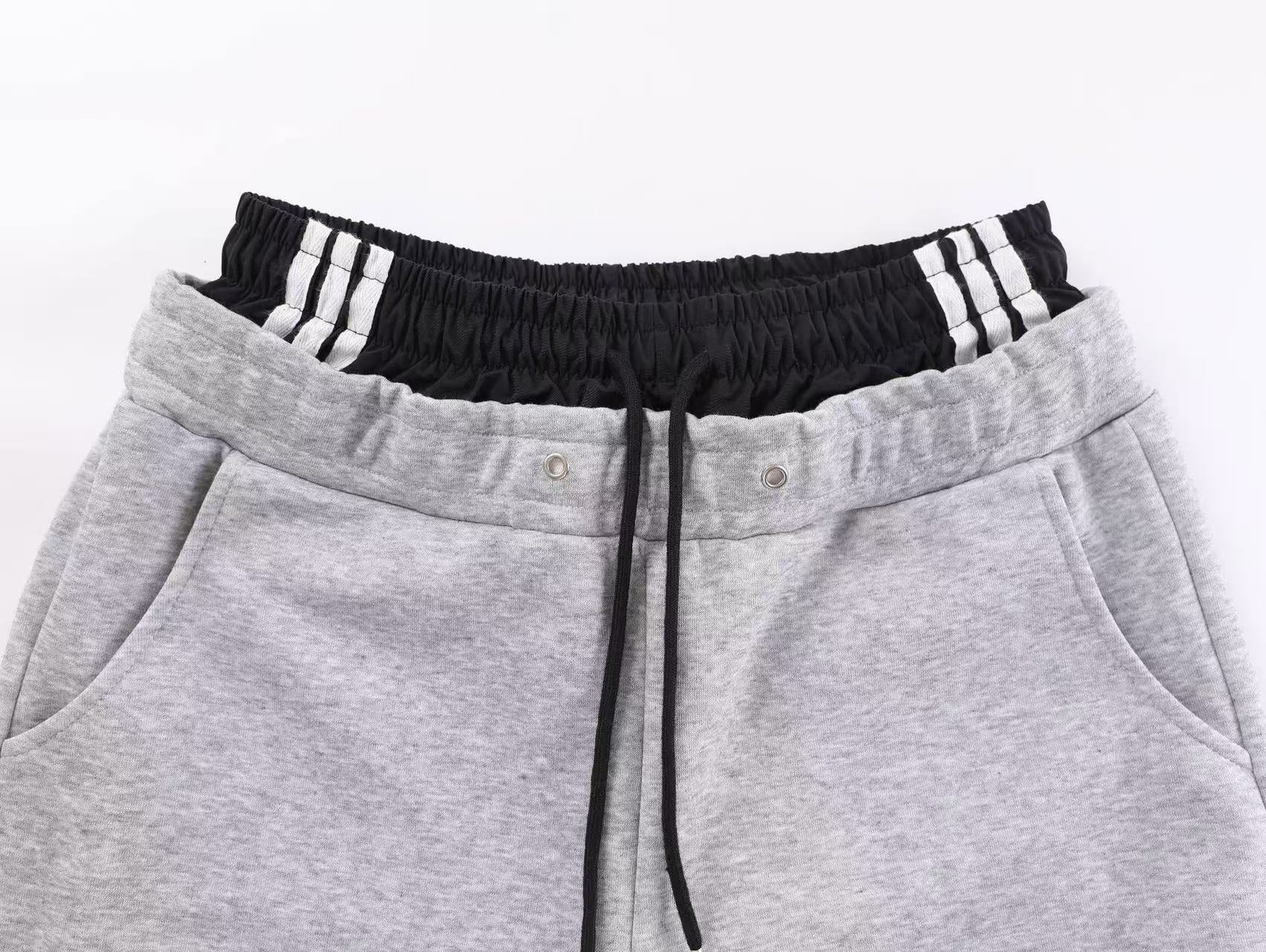 Streetwear Side Stripe Baggy Wide-Leg Sweatpants