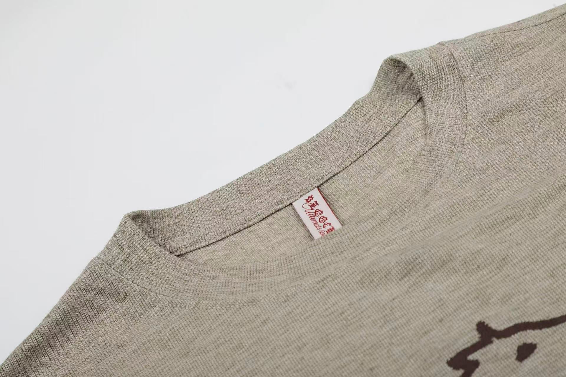 Streetwear Horse Sketch Graphic Long Sleeve