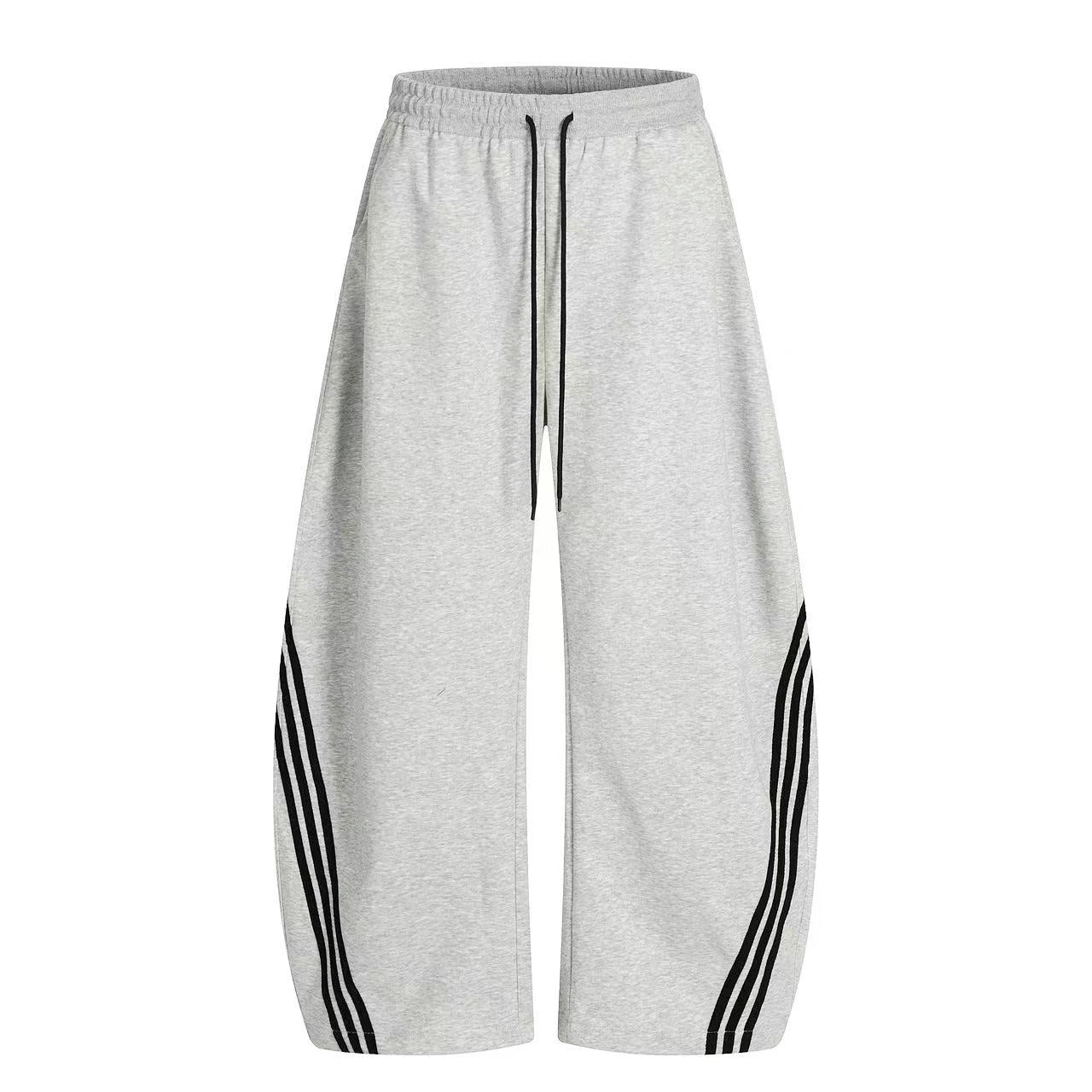 Retro Side Stripe Baggy Wide-Leg Sweatpants