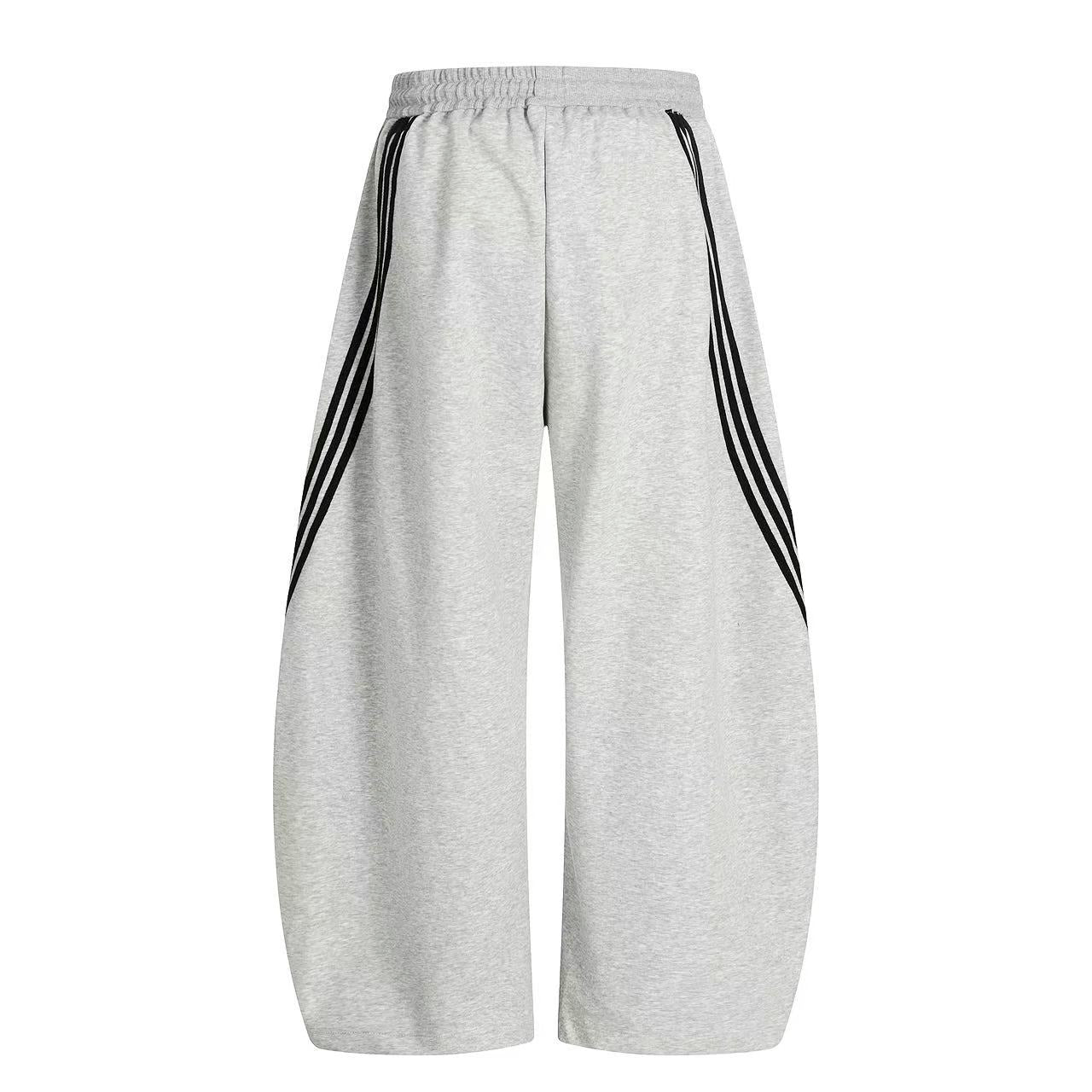Retro Side Stripe Baggy Wide-Leg Sweatpants
