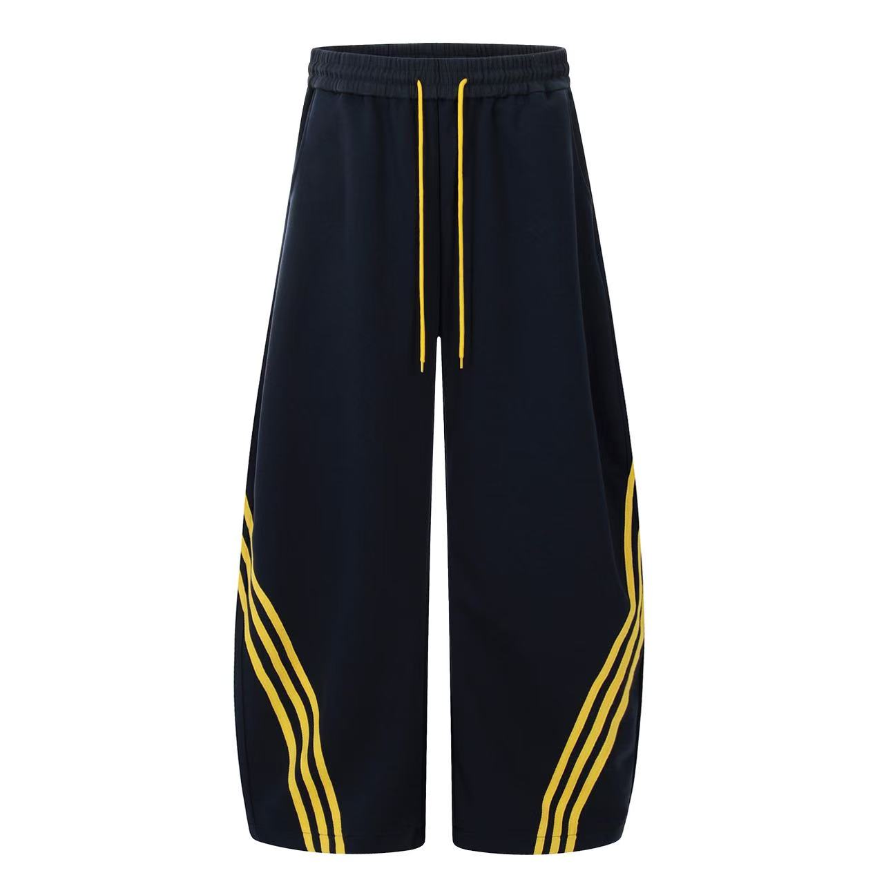 Retro Side Stripe Baggy Wide-Leg Sweatpants