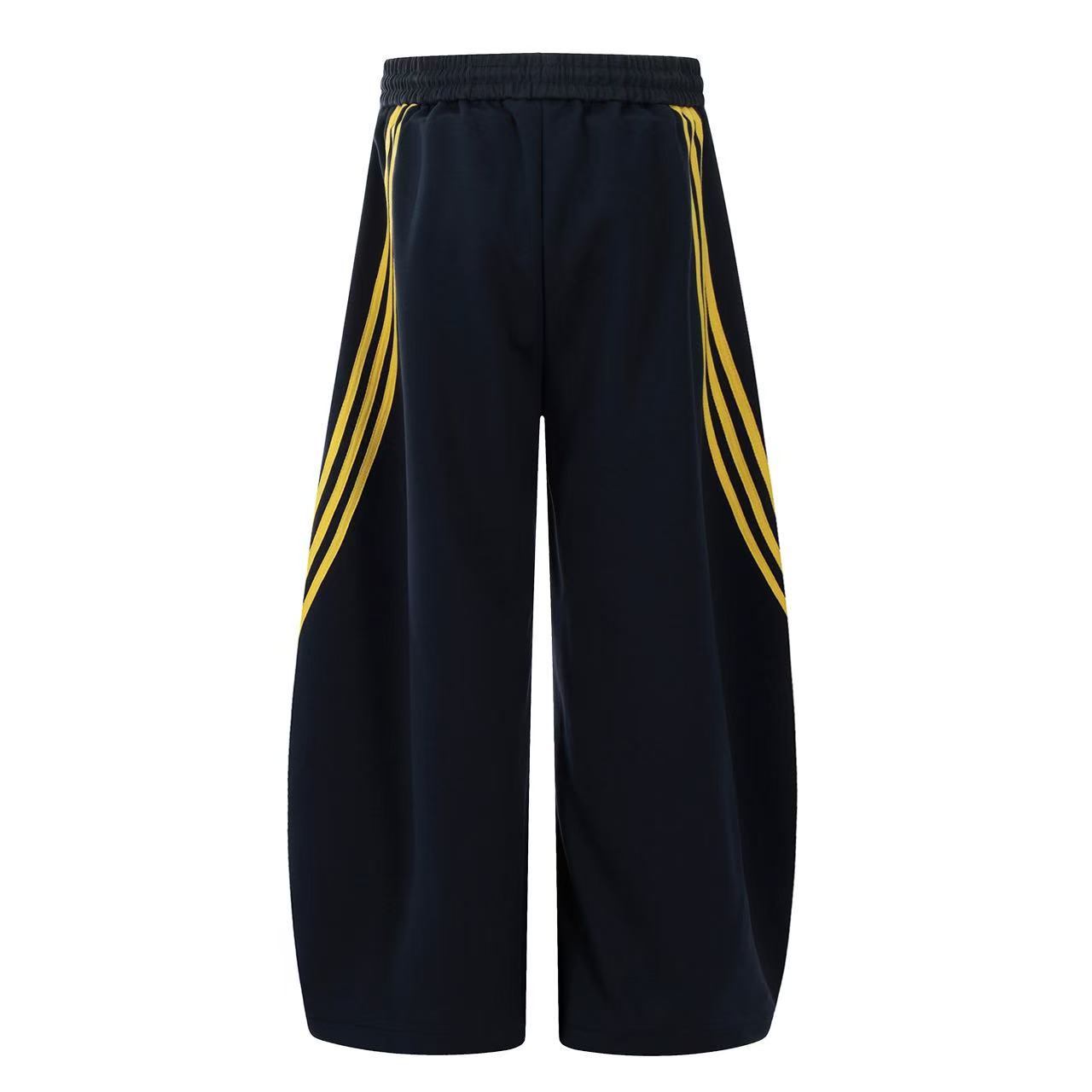 Retro Side Stripe Baggy Wide-Leg Sweatpants
