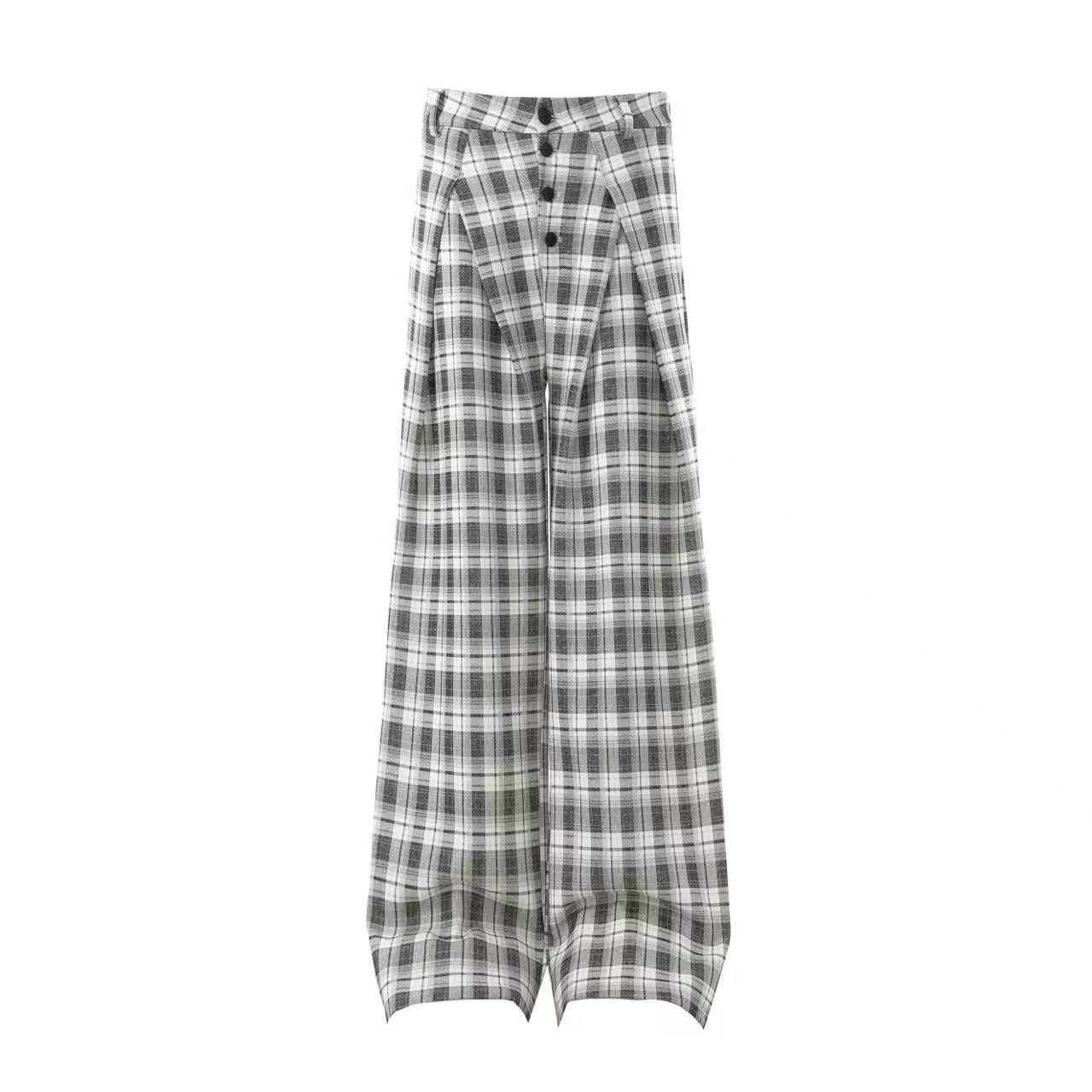 Streetwear Striped Casual Wide-Leg Suit Pants