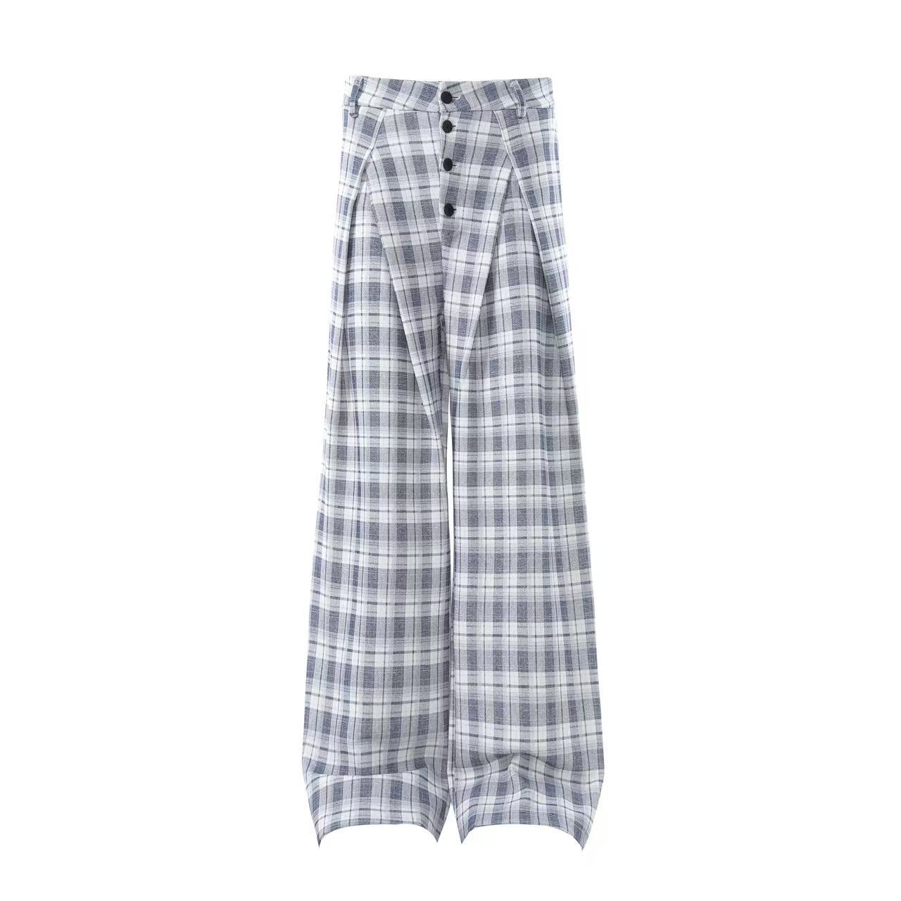 Streetwear Striped Casual Wide-Leg Suit Pants