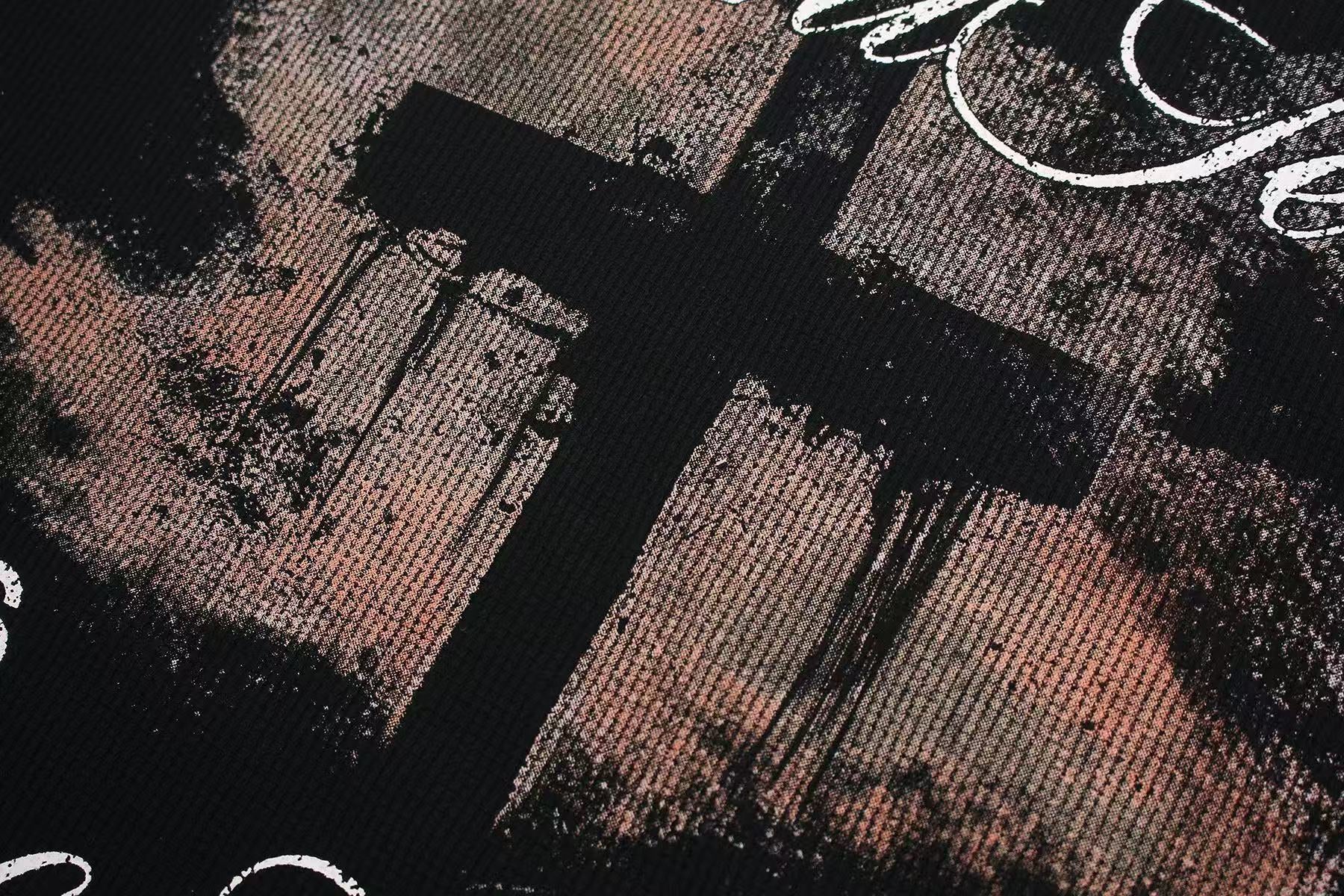 Saint Tears Cross Print Waffle Knit T-Shirt
