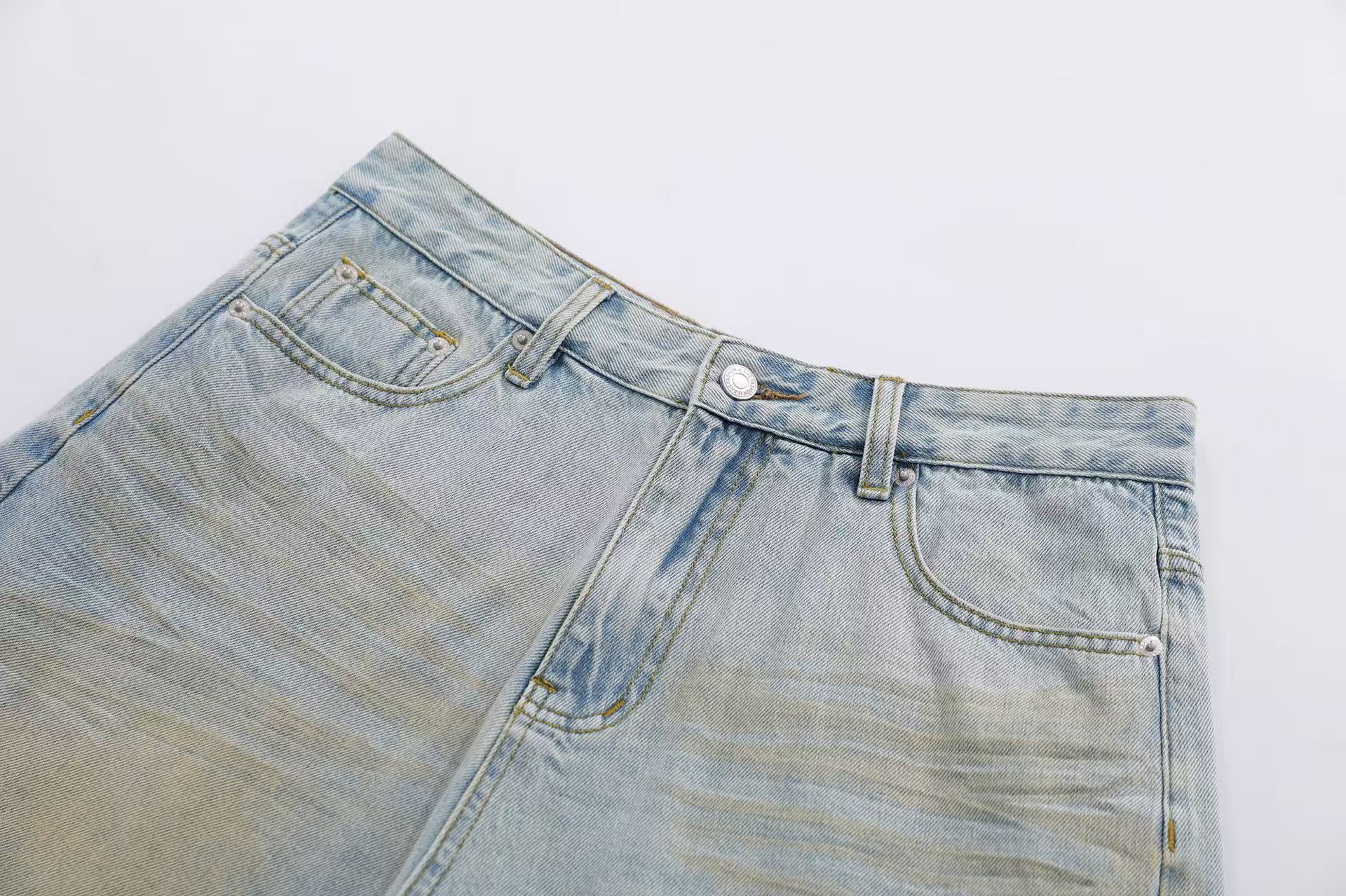 Vintage Washed Double-Layer Wide-Leg Jorts
