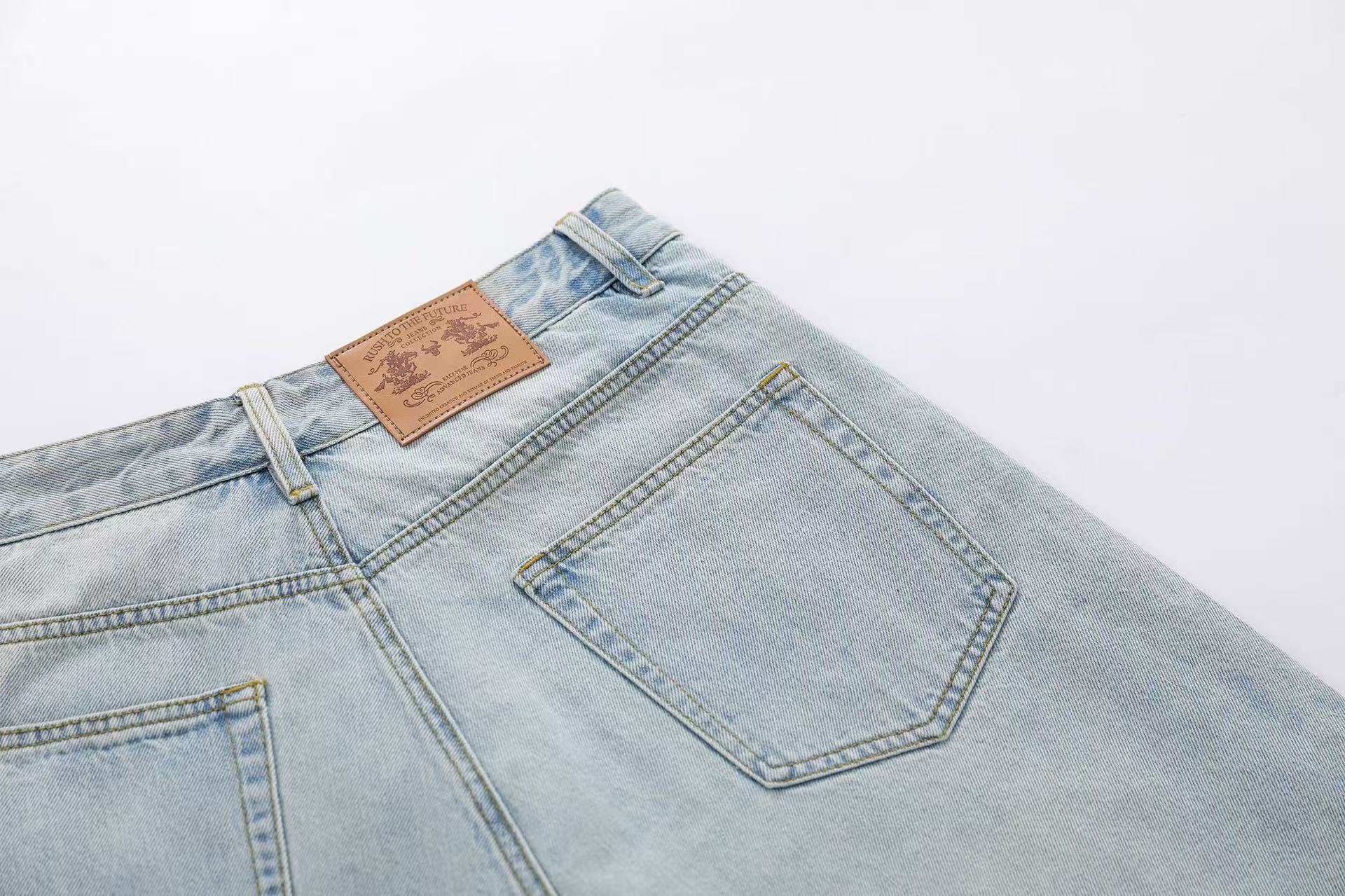 Vintage Washed Double-Layer Wide-Leg Jorts