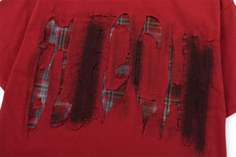 Street Style Patch Letter Graphic T-Shirt