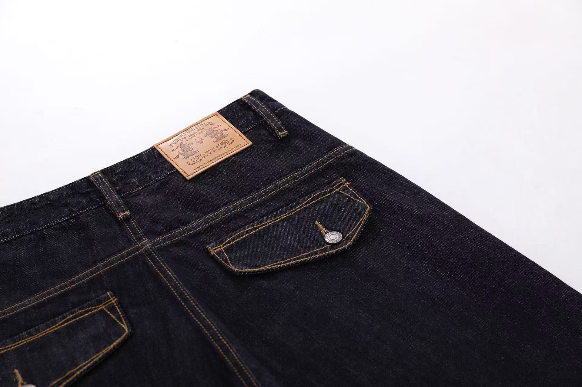 Heart Stitching Wide-Leg Denim Jorts