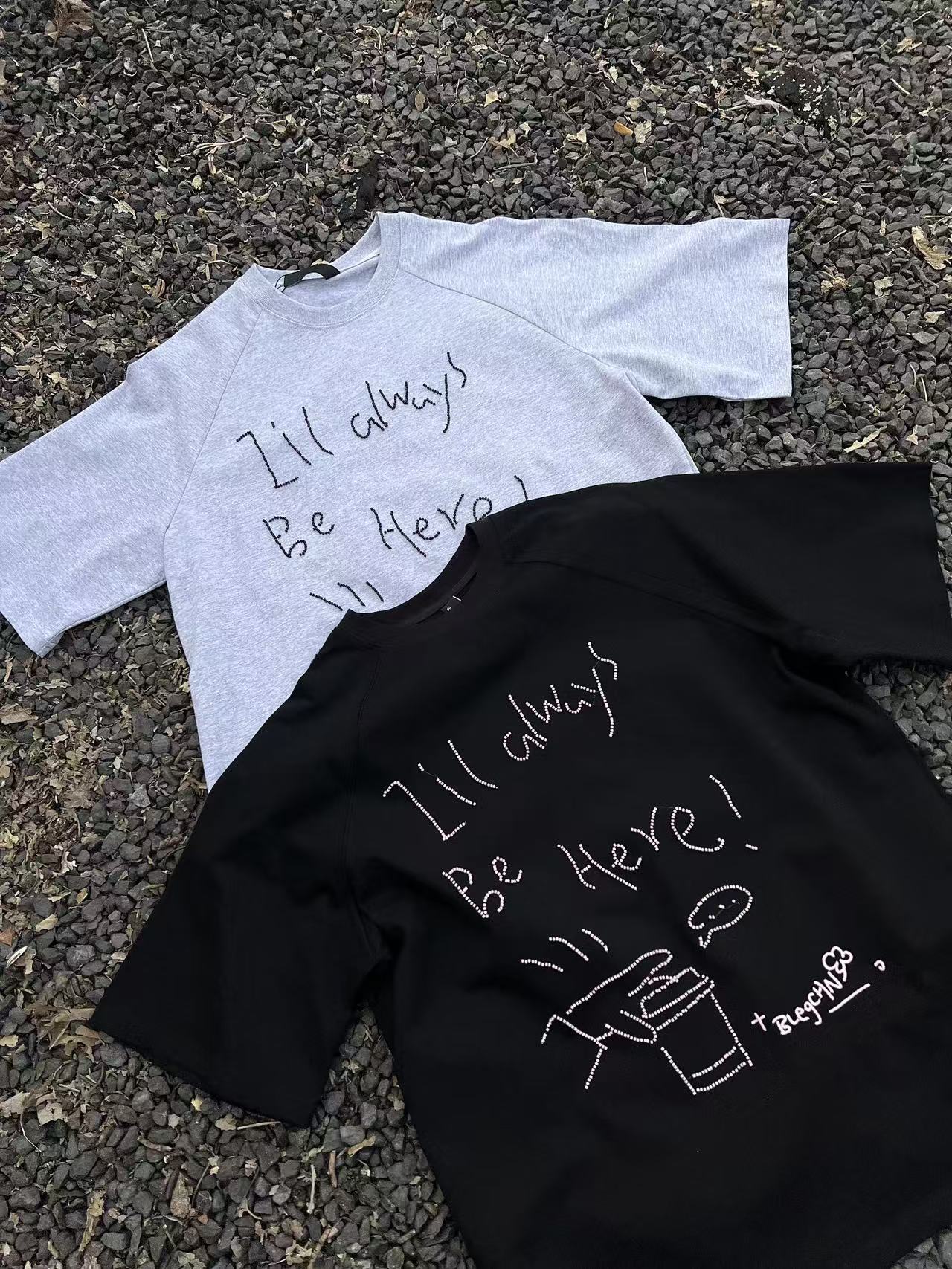 Streetwear Text Embroidery T-Shirt
