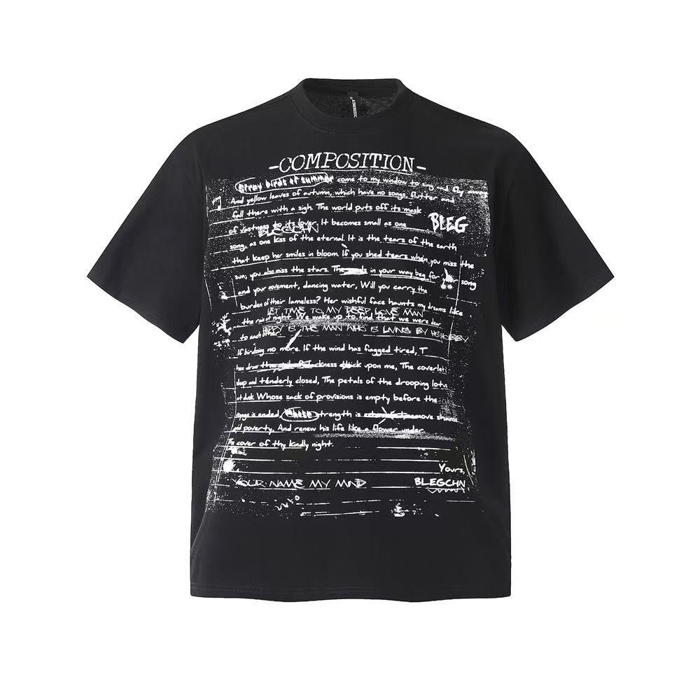 Streetwear Vintage Text Print T-Shirt