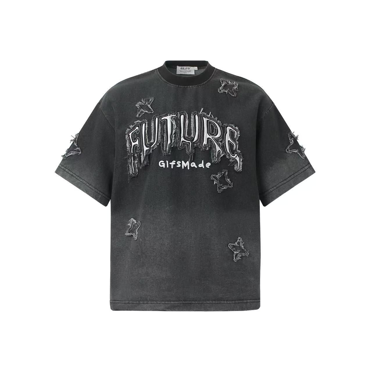 Distressed Vintage Word Print T-Shirt