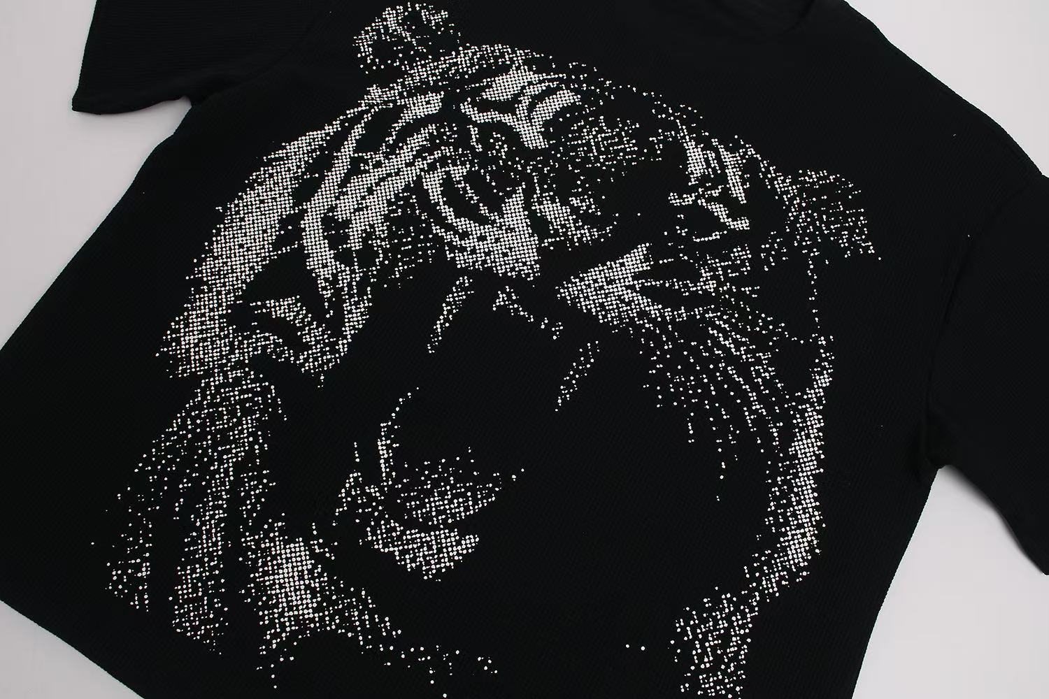 Streetwear Waffle Tiger Graphic Print T-Shirt