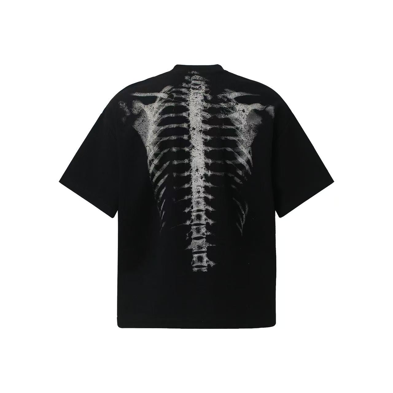 Streetwear Waffle Skeleton Print T-Shirt