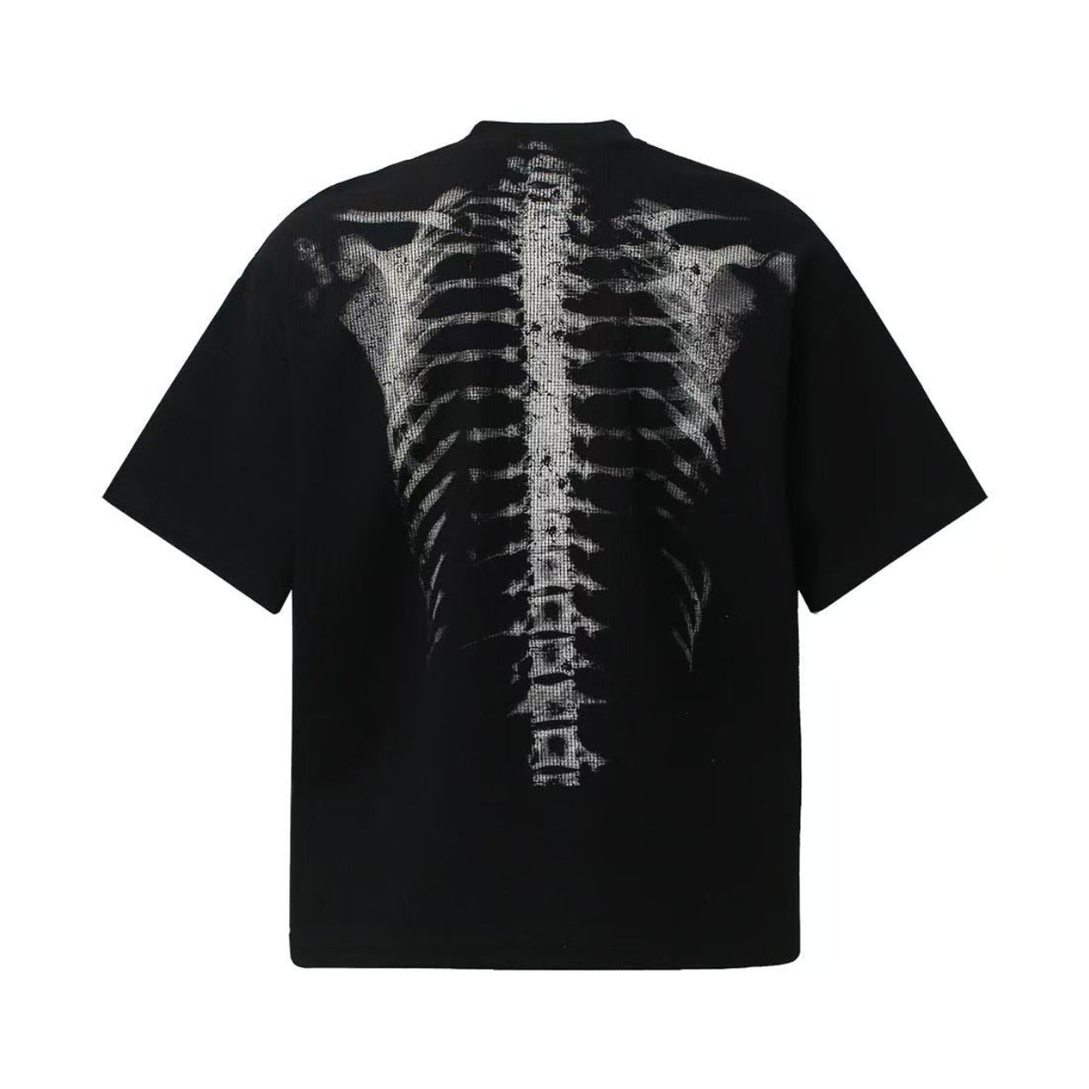 Streetwear Waffle Skeleton Print T-Shirt