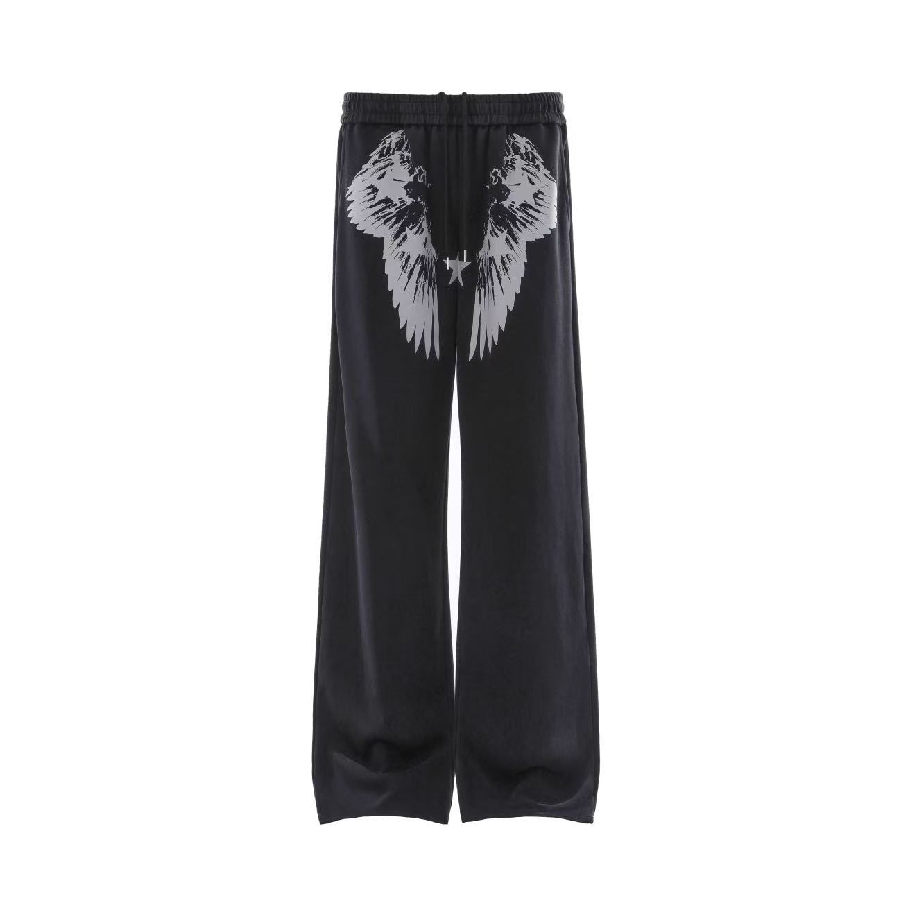 Wing Print Wide-Leg Sweatpants
