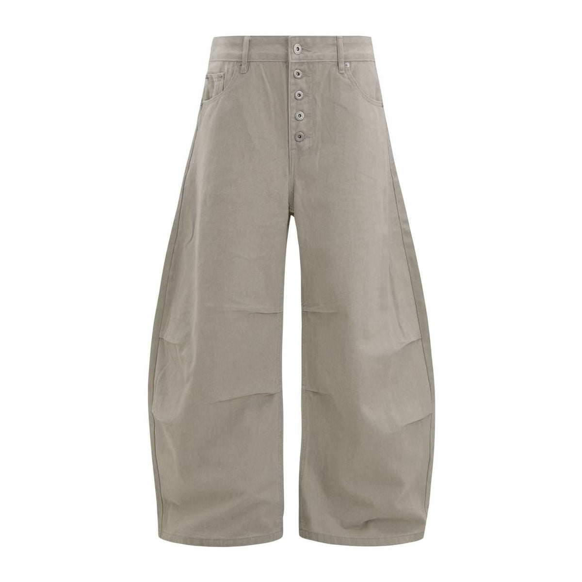 Multi-Button Pleated Baggy Cargo Pants