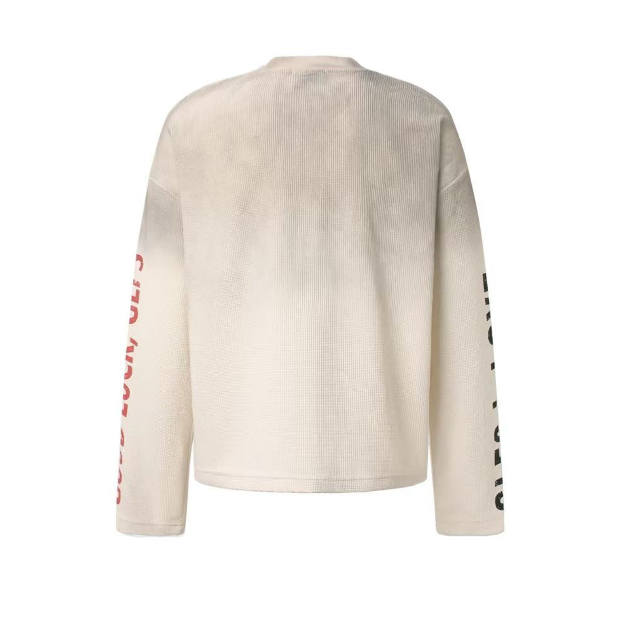 Streetwear Print Waffle Knit Long Sleeve
