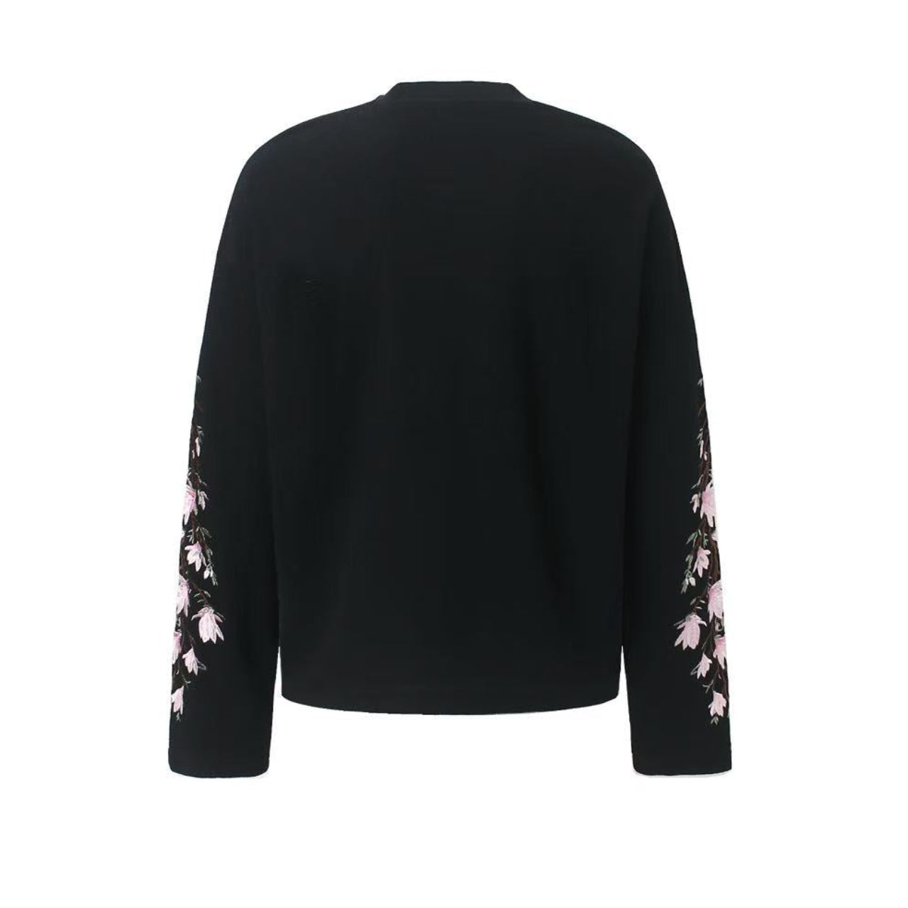 Floral Embroidery Print Waffle Knit Long Sleeve