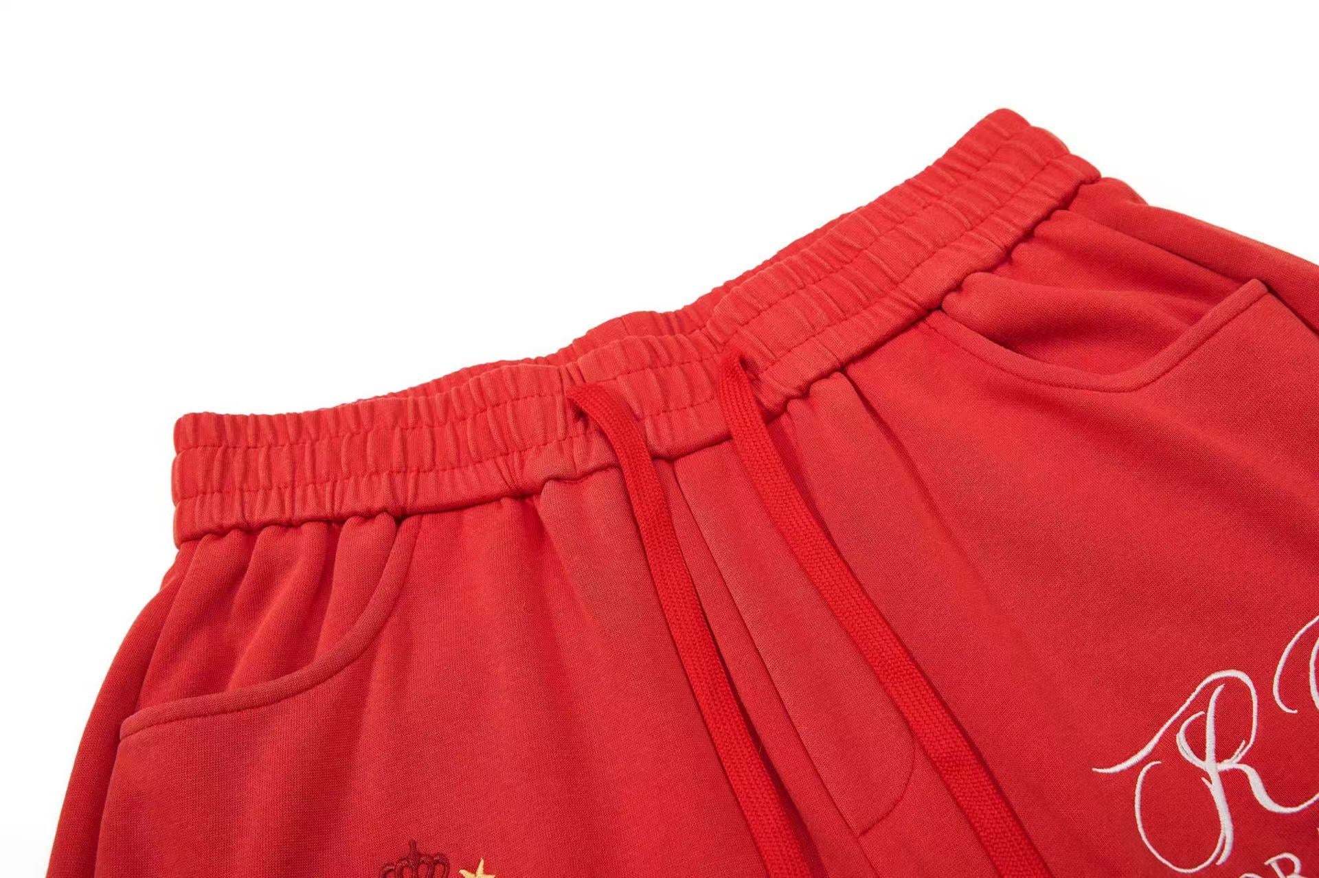 Crest Embroidered Baggy Wide-Leg Sweatpants