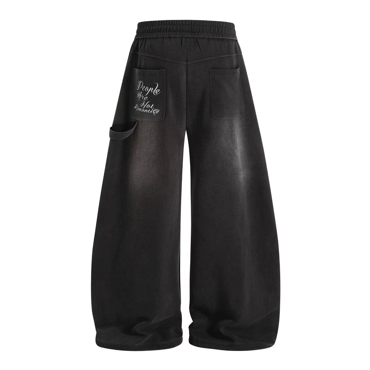Ombre Wash Letter Wide-Leg Sweatpants