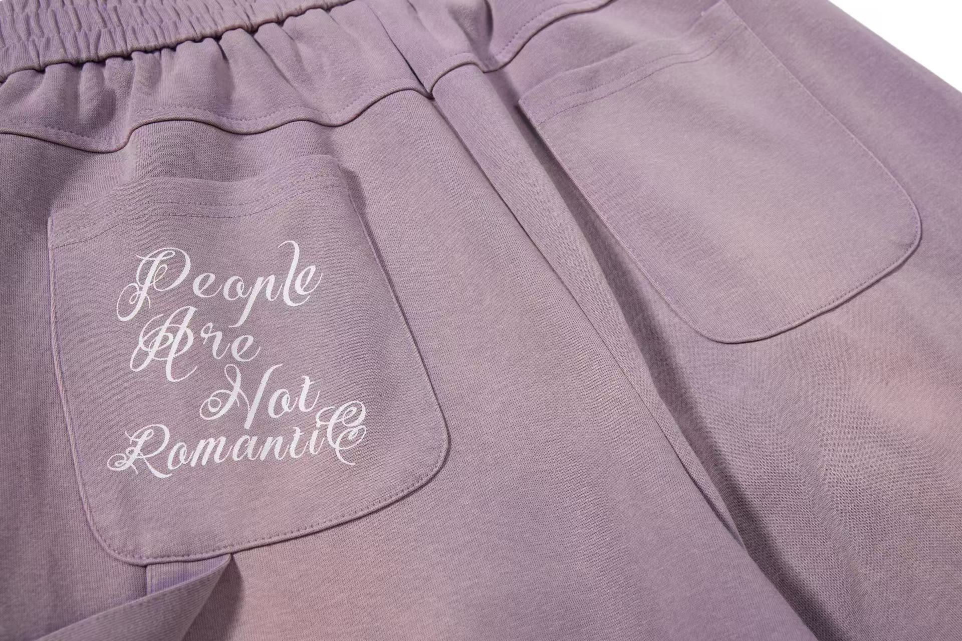 Ombre Wash Letter Wide-Leg Sweatpants