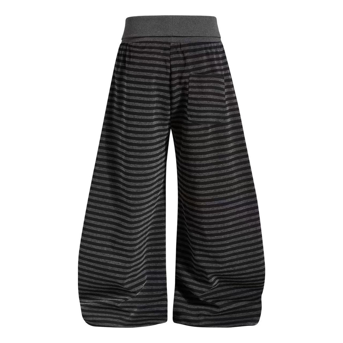 Striped Distressed Number Print Wide-Leg Sweatpants