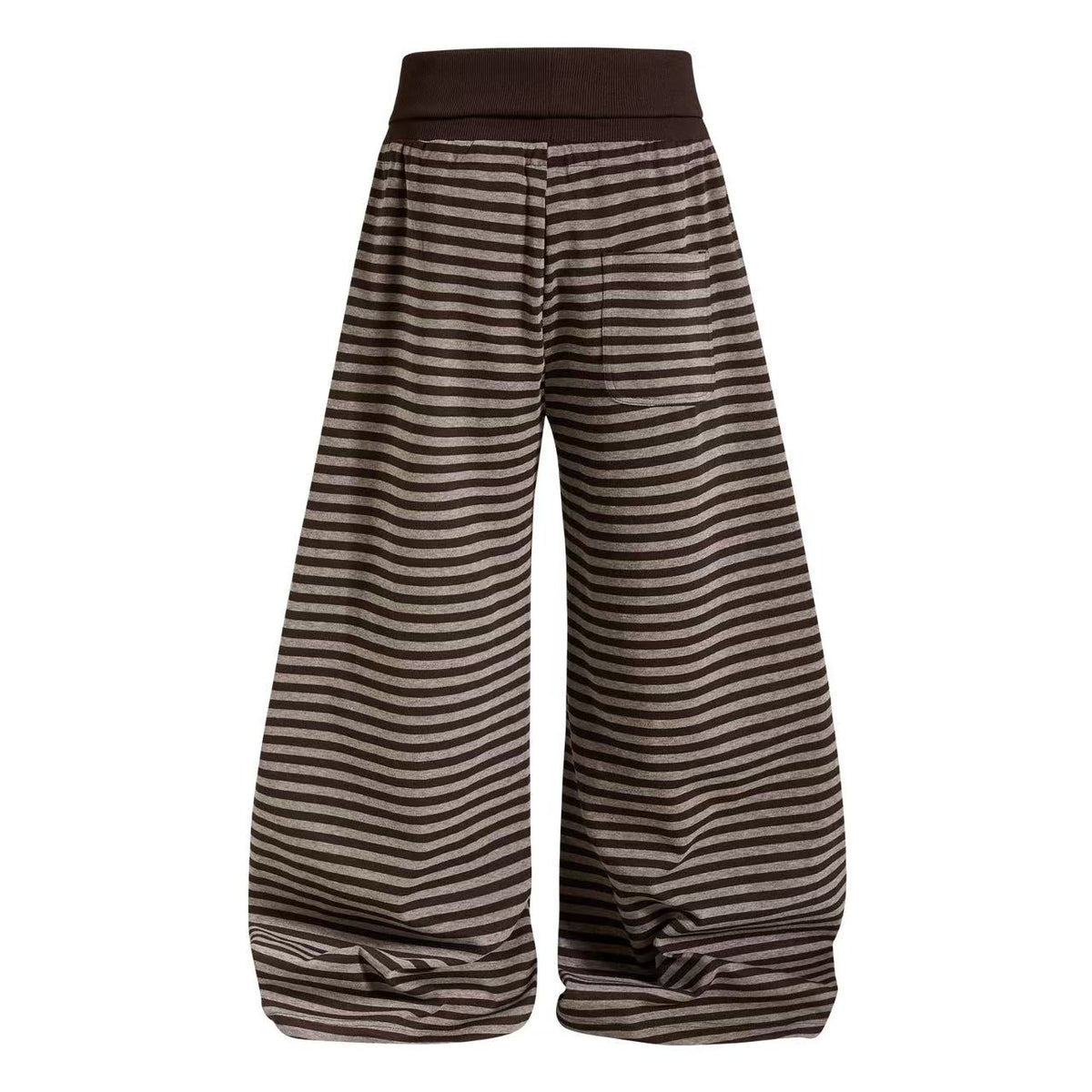 Striped Distressed Number Print Wide-Leg Sweatpants