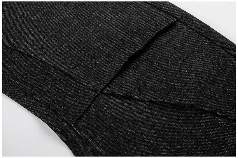 Raw Black Denim Multi-Button Wide-Leg Baggy Jeans