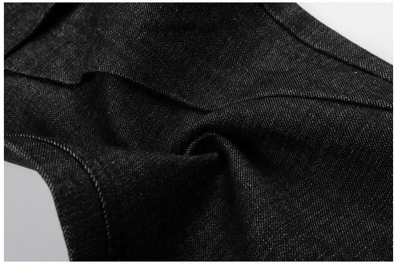 Raw Black Denim Multi-Button Wide-Leg Baggy Jeans