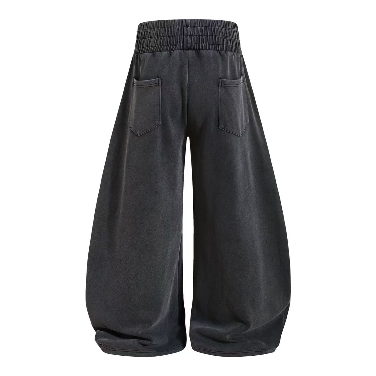 Washed Crackle Letter Baggy Wide-Leg Sweatpants