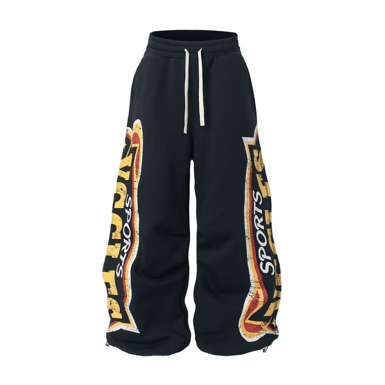 Vintage Sports Graphic Baggy Wide-Leg Sweatpants