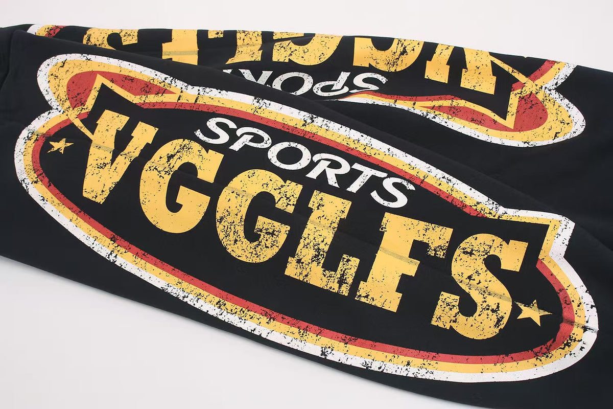 Vintage Sports Graphic Baggy Wide-Leg Sweatpants